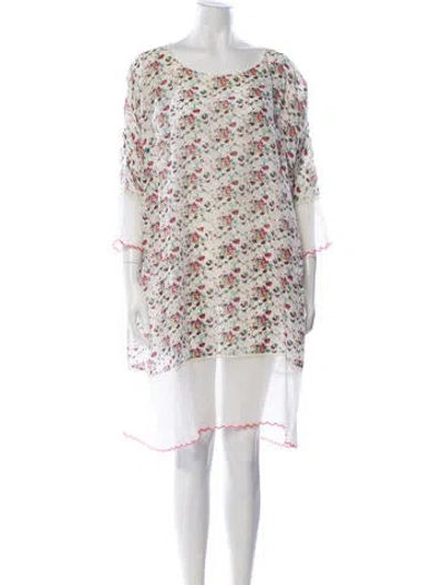 Pre-owned Péro Floral Print Midi Length Dress In Neutrals