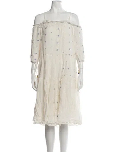Pre-owned Péro Floral Print Midi Length Dress In Neutrals
