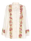 Péro Floral-print Shirt In White