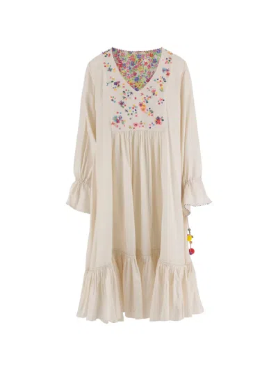 Péro Floral-embroidered Dress In Multi