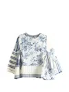 Péro Floral-print Patchwork Blouse In White