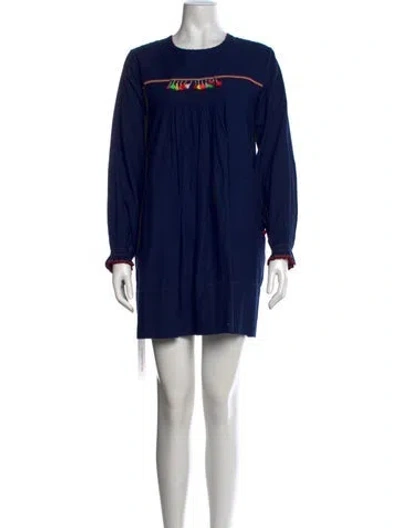 Pre-owned Péro Graphic Print Mini Dress In Blue