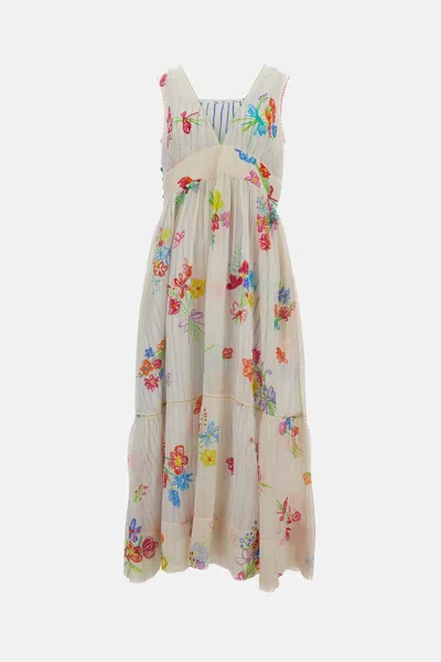 Péro Long Sleeveless Dress In Multi
