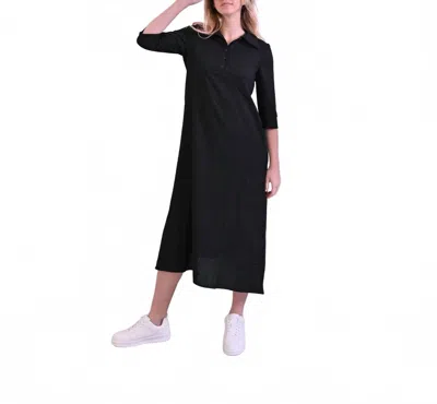 Pero New York Mia Dress In Black Linen
