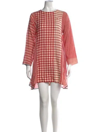 Pre-owned Péro Patterned Mini Dress In Red