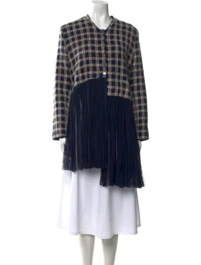 Pre-owned Péro Plaid Print Mini Dress In Blue