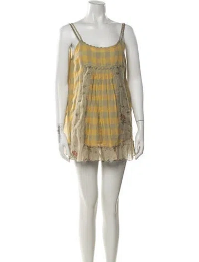 Pre-owned Péro Plaid Print Mini Dress In Multi
