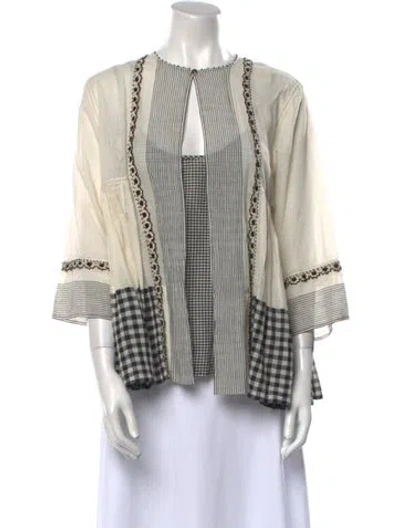 Pre-owned Péro Printed Bateau Neckline Tunic In Multi