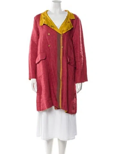 Pre-owned Péro Printed Coat In Pink