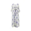 Péro Printed Silk Long Dress In Multicolor
