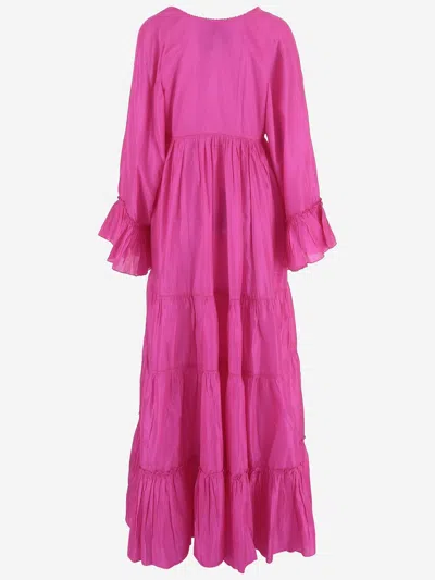Péro Pero Ruffled Silk Dress In Pink