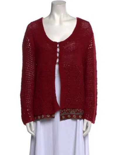 Pre-owned Péro Scoop Neck Sweater In Red