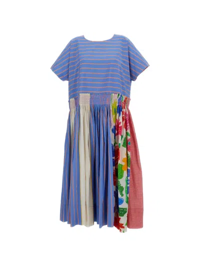 Péro Short-sleeved Maxi Dress In Blue