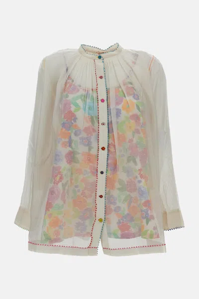 Péro Silk Blend Blouse In White
