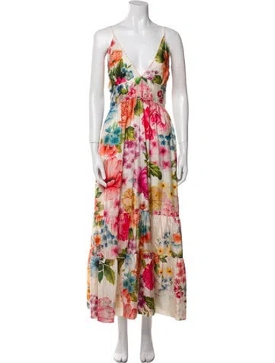 Pre-owned Péro Silk Long Dress In Pink