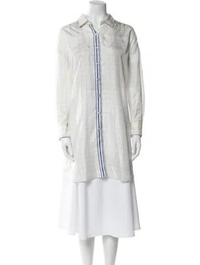 Pre-owned Péro Silk Long Sleeve Tunic In White