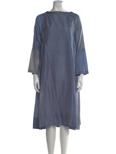 Pre-owned Péro Silk Midi Length Dress In Blue