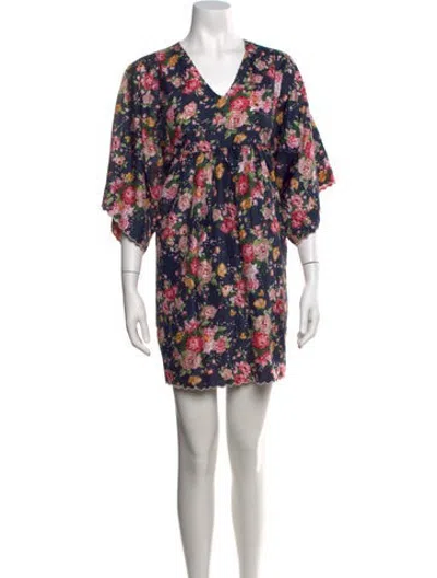 Pre-owned Péro Silk Mini Dress In Blue