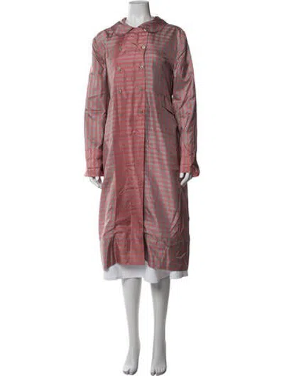 Pre-owned Péro Silk Plaid Print Top In Pink