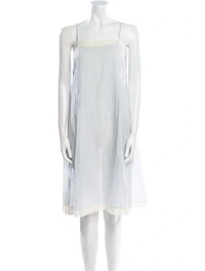 Pre-owned Péro Square Neckline Knee-length Dress In Blue