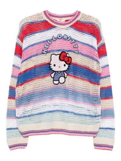 Péro Striped Appliqué Knitwear In Multi