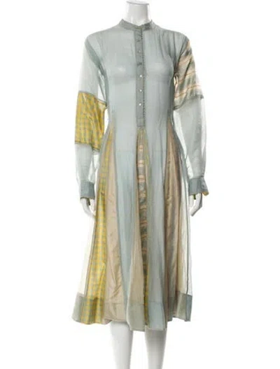 Pre-owned Péro Striped Long Dress In Blue