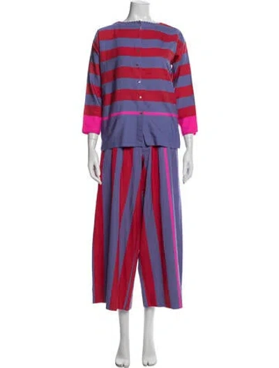 Pre-owned Péro Striped Pant Set In Red