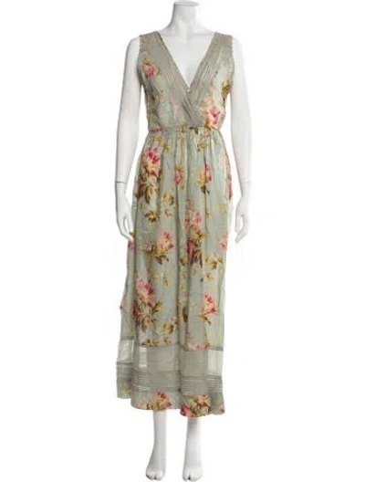 Pre-owned Péro Vintage Long Dress In Green