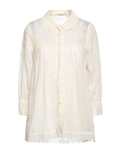 Péro Woman Shirt Ivory Size 8 Cotton, Silk In White
