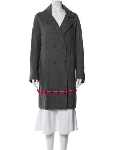 Pre-owned Péro Wool Coat In Grey