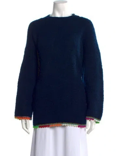 Pre-owned Péro Wool Crew Neck Sweater In Blue