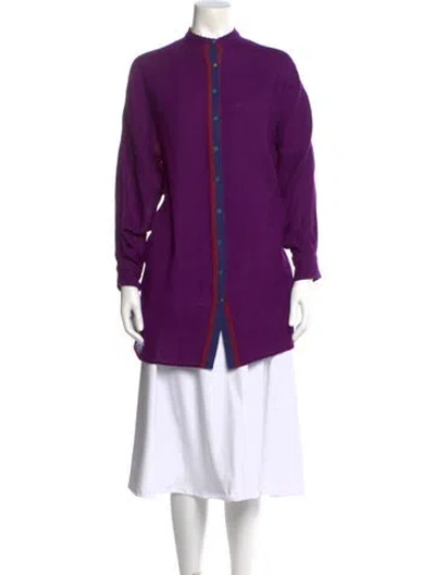 Pre-owned Péro Wool Mock Neck Tunic In Purple