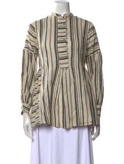 Pre-owned Péro Wool Striped Sweater In Neutral
