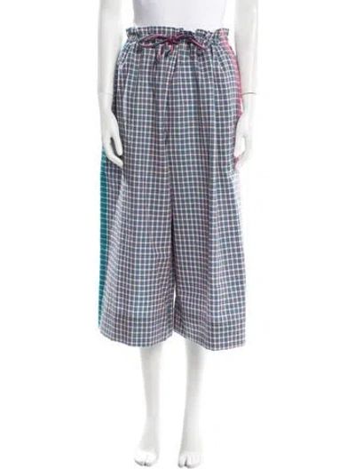 Pre-owned Péro Wool Wide Leg Pants In Blue