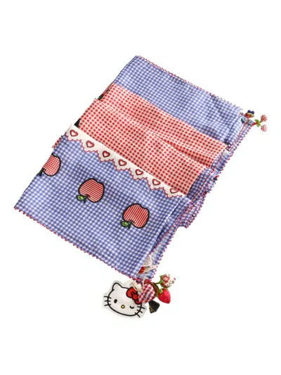 Péro X Hello Kitty Gingham-check Scarf In Blue
