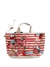 Péro X Hello Kitty Striped Tote Bag In Neutral