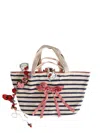 Péro X Hello Kitty Striped Tote Bag In White