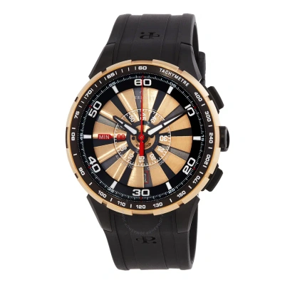 Perrelet Turbine Chronograph Pink Gold Dial Automatic Men's Watch A3036-2 In Black