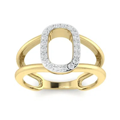 Pre-owned Perrian 18k Yellow Gold Egl Certified 0.18 Ct Natural Diamonds Ring For Wedding In H