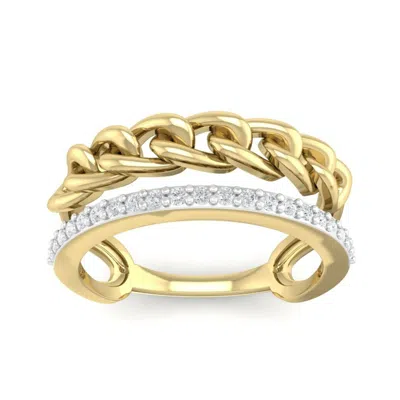 Pre-owned Perrian 18k Yellow Gold Half Eternity Ring With Natural Diamonds Egl Certified
