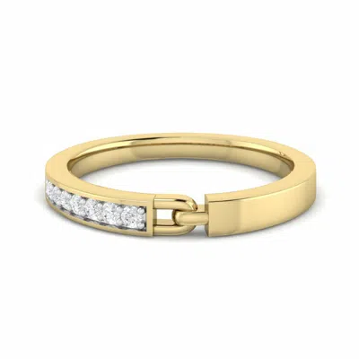 Pre-owned Perrian Egl Certified 0.09 Ct Natural Diamonds Ring 18k Yellow Gold For Wedding In H