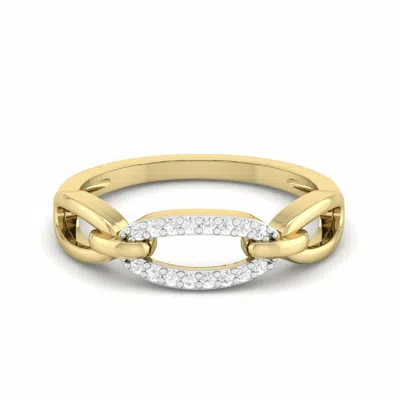 Pre-owned Perrian Egl Certified 0.12 Ct Natural Diamonds Ring 18k Yellow Gold For Wedding In H