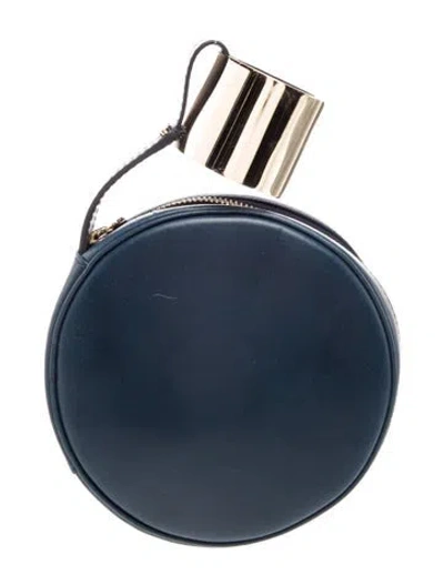 Pre-owned Perrin Leather Backpack In Blue