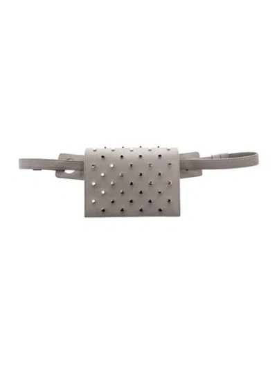 Pre-owned Perrin Leather Belt Bag In Gray