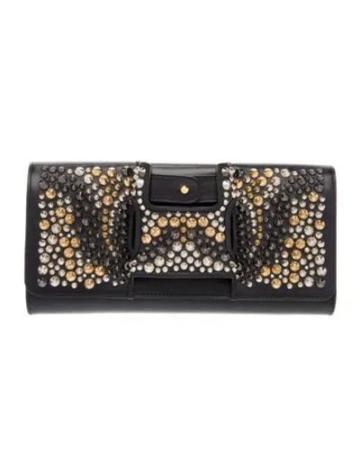 Pre-owned Perrin Leather Clutch In Black