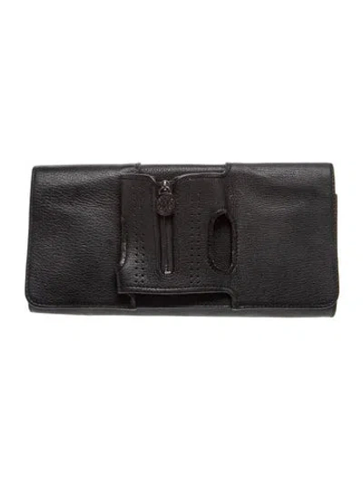 Pre-owned Perrin Leather Clutch In Black