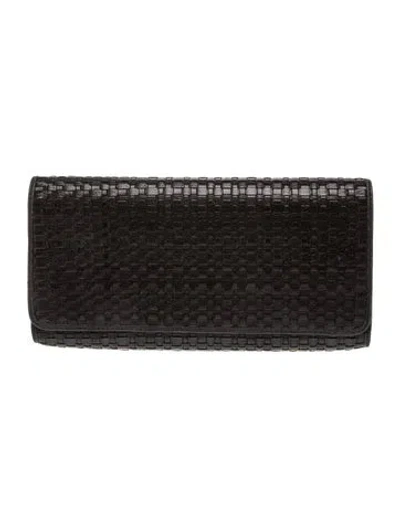Pre-owned Perrin Leather Clutch In Black