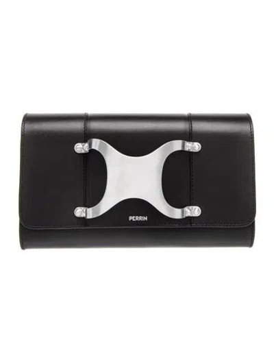 Pre-owned Perrin Leather Clutch In Black