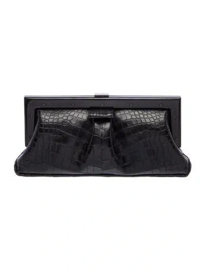 Pre-owned Perrin Leather Clutch In Black