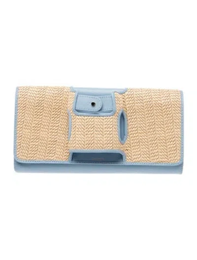 Pre-owned Perrin Leather Clutch In Blue